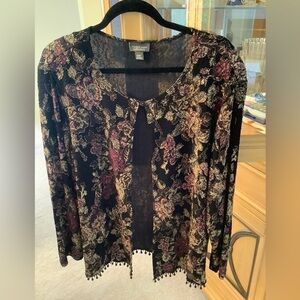 DRESS BARN COLLECTION 22/24 BEADED OPEN CARDIGAN